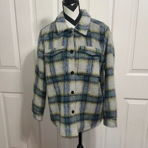 Rails NWT Turner Shacket in Cobalt Lime Smoke